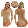 Women's Sheer Mesh Tummy Control Shapewear Leotard Bodysuit Tops T Shirt Rompers Nightwear