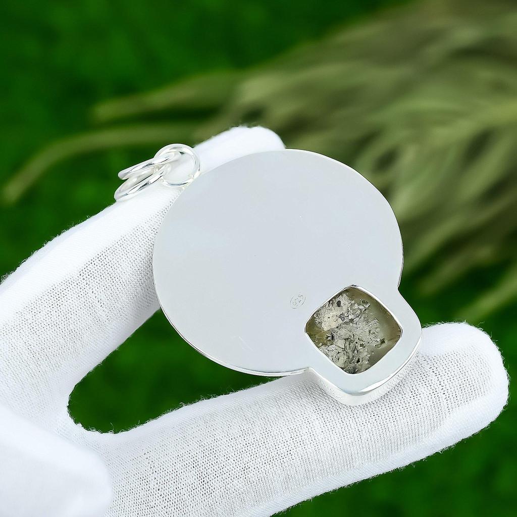 Sisters Day Deal 925 Silver Golden Rutile Gemstone Daughter Bezel Ethnic Pendant