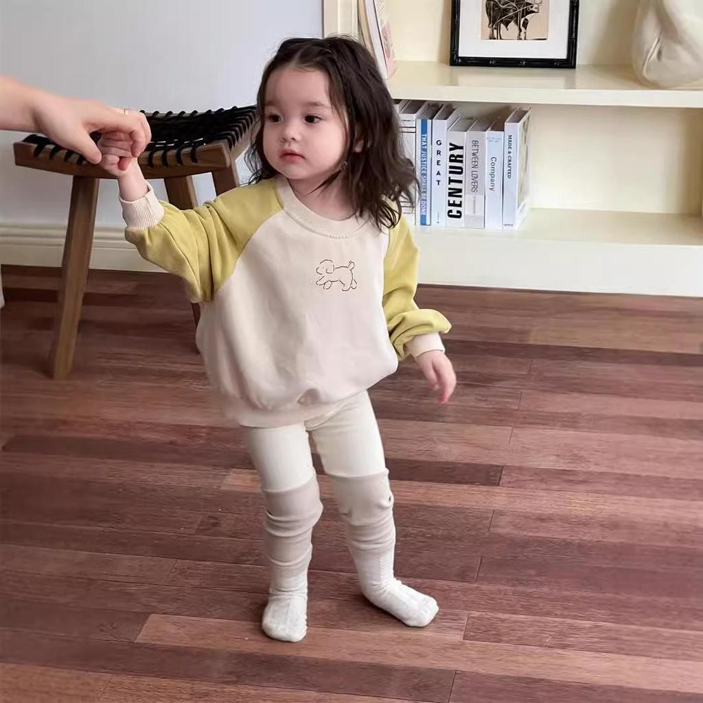 Комплект из двух предметов для девочек в корейском стиле: осенняя толстовка и леггинсы