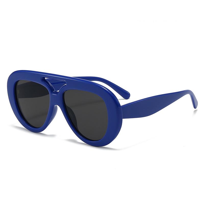 Новые Солнцезащитные очки с Большой Оправой Круглые Модные Солнцезащитные очки Двойные Перекладины Индивидуальность Женские Мужские Солнцезащитные очки