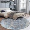Круглый ковер Сине-серый Живопись тушью Гостиная Спальня Подвесное кресло-корзина Круглый ковер