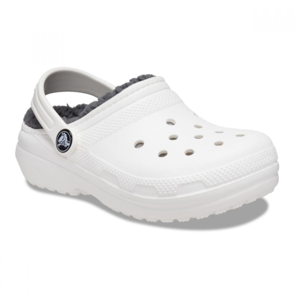 Crocs Детские классические клоги на подкладке для малышей Белые 207009 10m