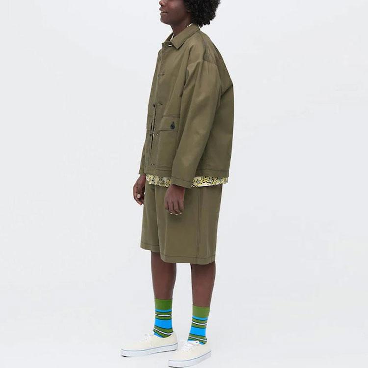 Uniqlo Широкие шорты-коробка X MARNI (Азия) Оливковый Унисекс Уличная одежда 449563-57