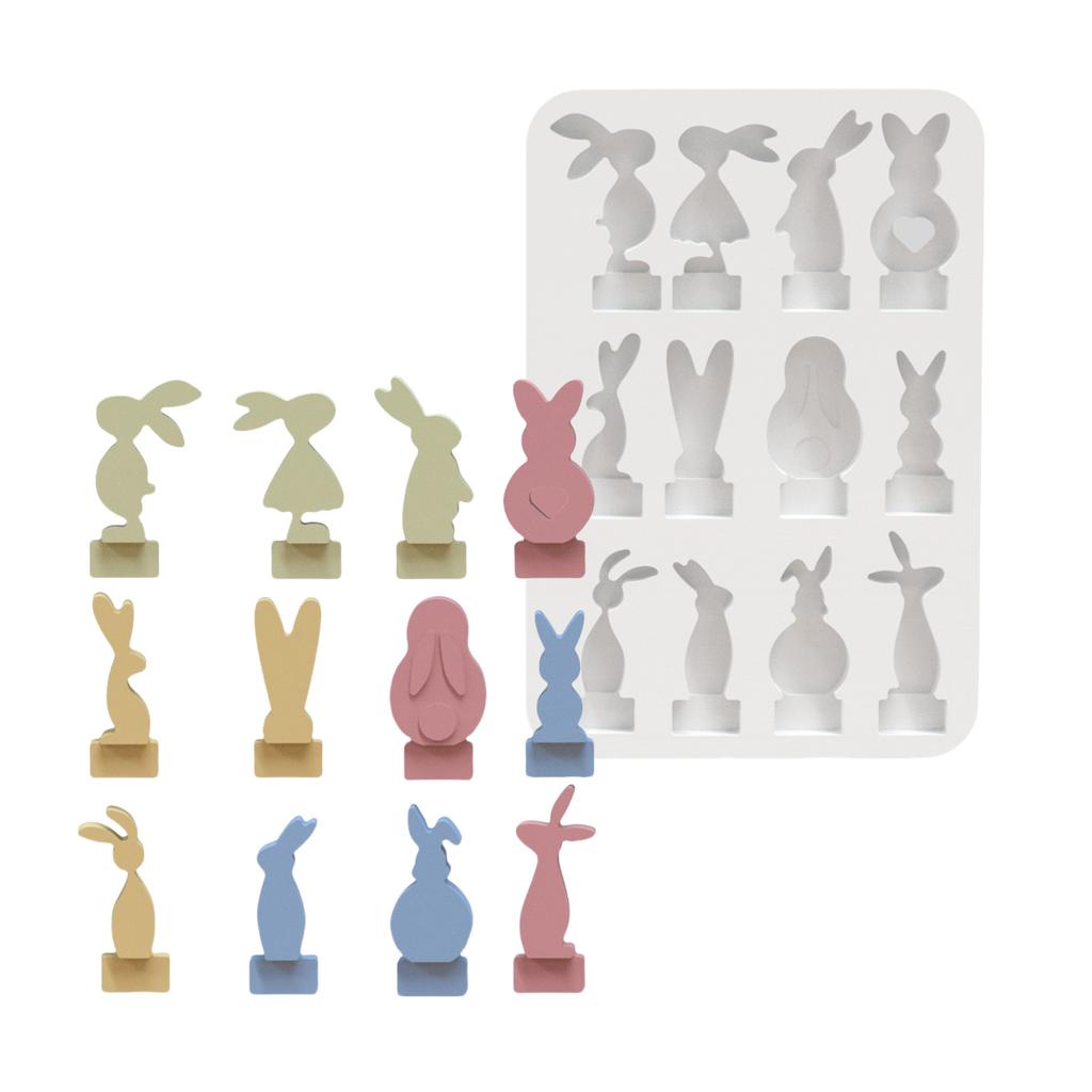 Unique Easter Decoration Mold Easter Rabbit Silicone Mold For Creative DIY Candle Holders And Festive Home Decors