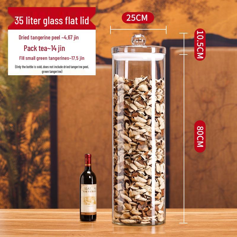 Большая стеклянная банка пищевого качества для хранения сушеной мандариновой цедры и чая, герметичная для сохранения свежести