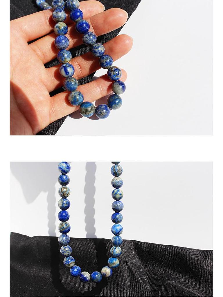 Ожерелье из бусин натурального лазурита класса А: Винтажный китайский стиль чонсам цепочка на ключицу для женщин