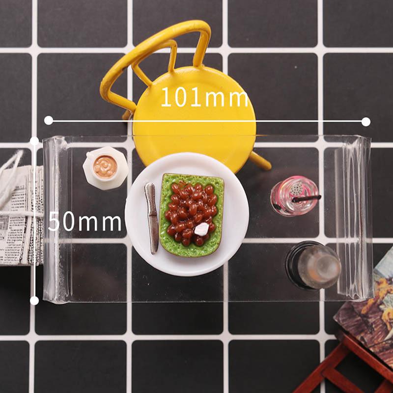 1:12 Doll House Transparency Table Living Room Leisure Table Mini Model Scene