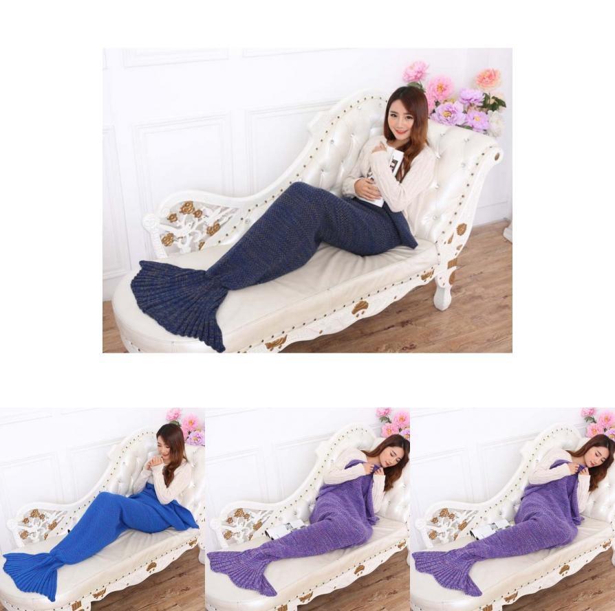 Плед-русалка из вязаного полотна для весенне-осеннего комфорта и тепла