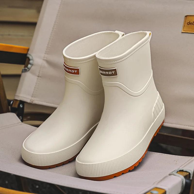 Rain Boots Women Slip-on High Quality Water Boots Waterproof Shoes Women's Rubber Rainboot Garden Galoshes Non-Slip Boots