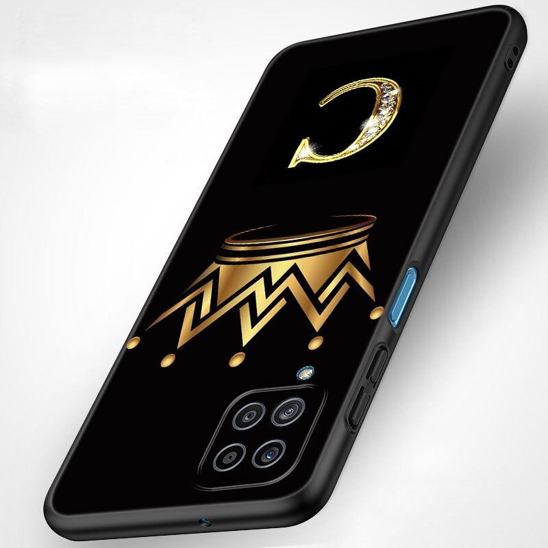 Golden Crown Letters Phone Case For Samsung Galaxy A21 A30 A50 A52 S A13 A22 A32 A33 A53 A73 5G A11 A12 A31 A51 A70 A71 A72