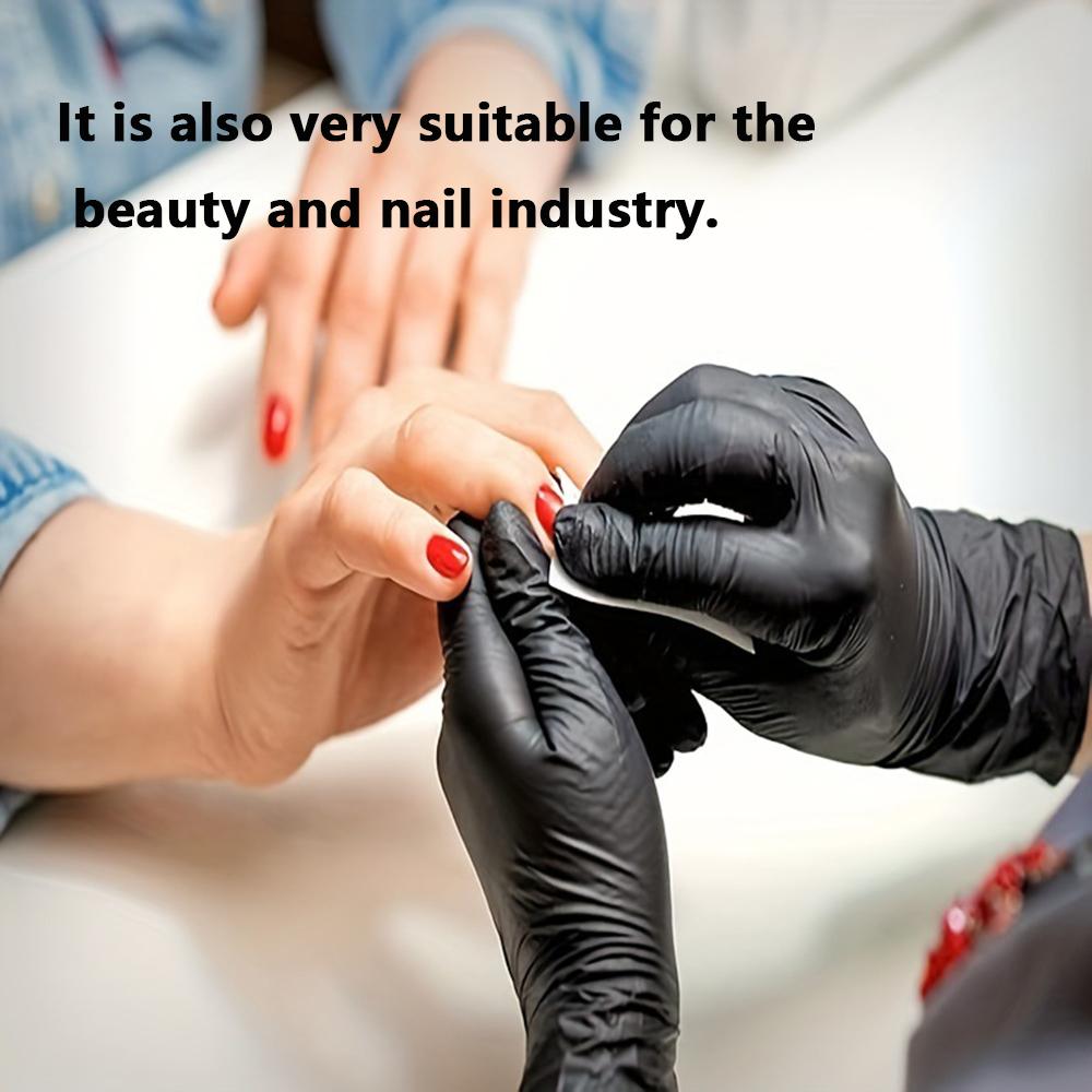 20/50/100PCS Black Nitrile Disposable Gloves Latex Free for Home Cleaning Glove Textured Mechanic Tattoo Hair Dye Beauty Work
