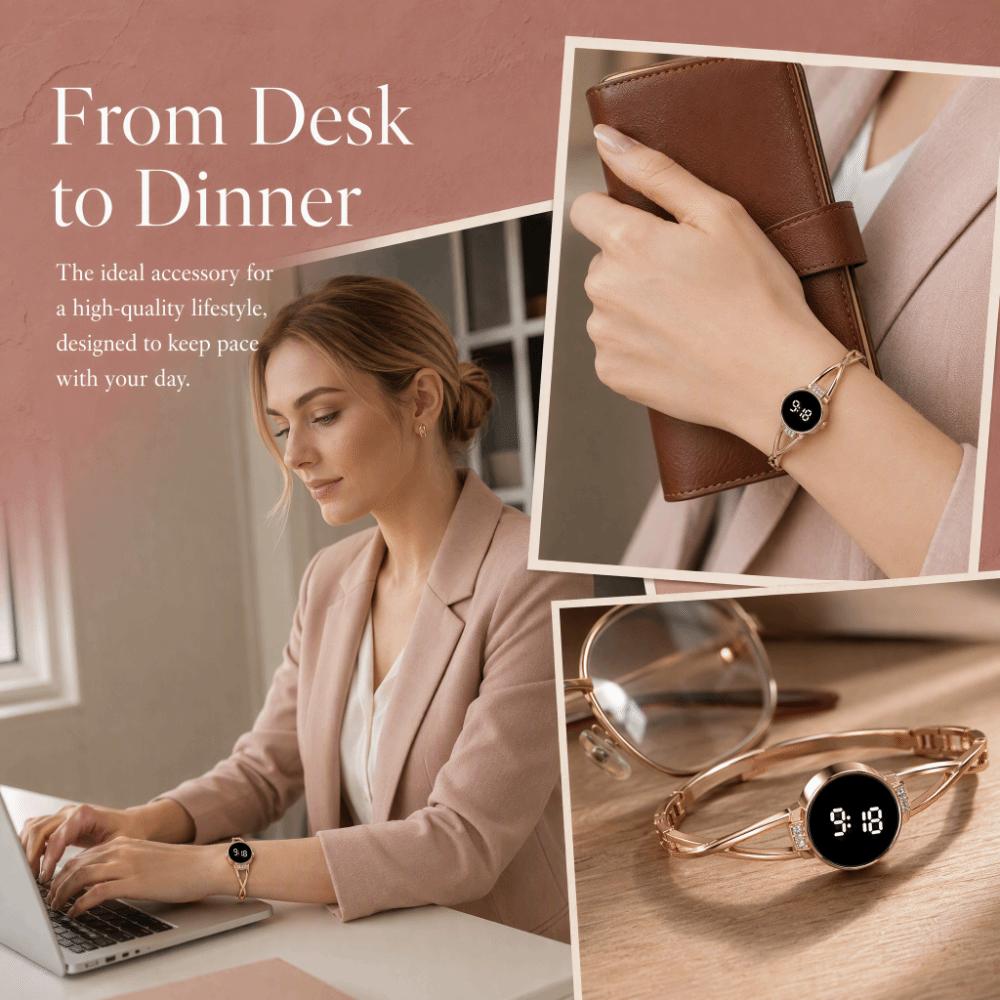 Metal Bracelet Bangle Watch Digital Watch Female Wrist Watch Girls