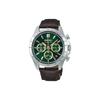 Мужские кварцевые часы Seiko с хронографом 1/5 секунды SBTR017 Зеленые с коричневым кожаным ремешком [Официальный японский продукт]
