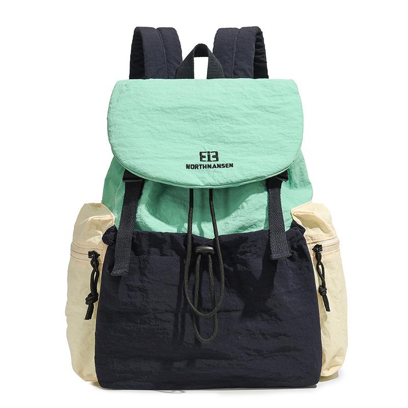 Travel Outdoor Leisure Backpack Student Lightweight School Bag Female Commuter College Wind ins Wind Contrast Color Hiking Backpack
