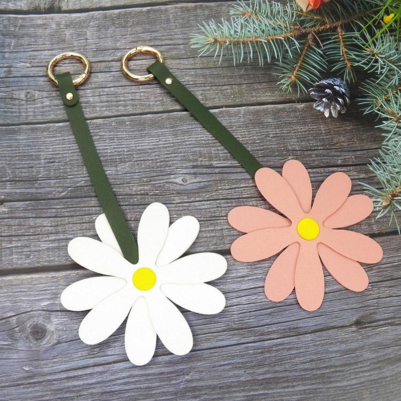 1 шт. ромашка орнамент искусственная кожа цветок брелок модная сумка шарм многофункциональный багаж кулон аксессуары ювелирные изделия декор