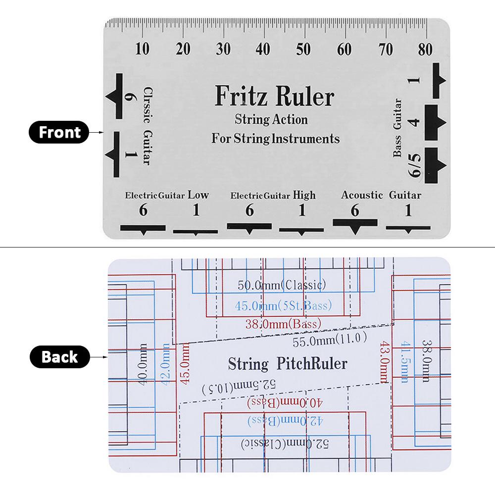 Калибр действия гитарной струны Линейка для струн Карты Инструмент для мастеров Линейка