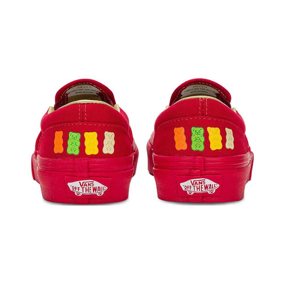 Vans Haribo x Classic Slip-On Детские Золотые Медвежата Детские Кроссовки Красные Золотые Медвежата-Красные VN0009R7RED