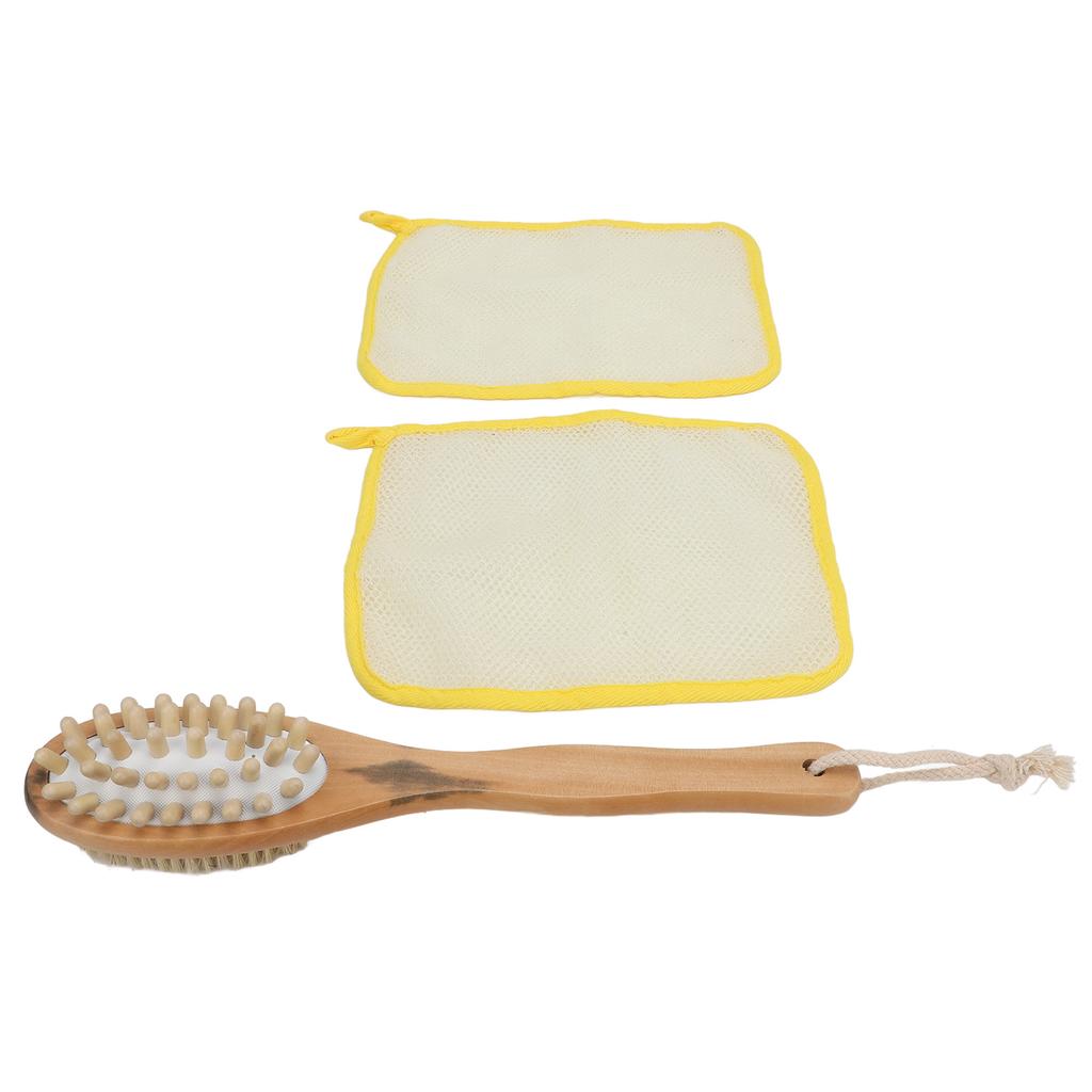 Набор из 2 отшелушивающих полотенец для душа с массажным полотенцем и двухсторонней длинной ручкой для ванны