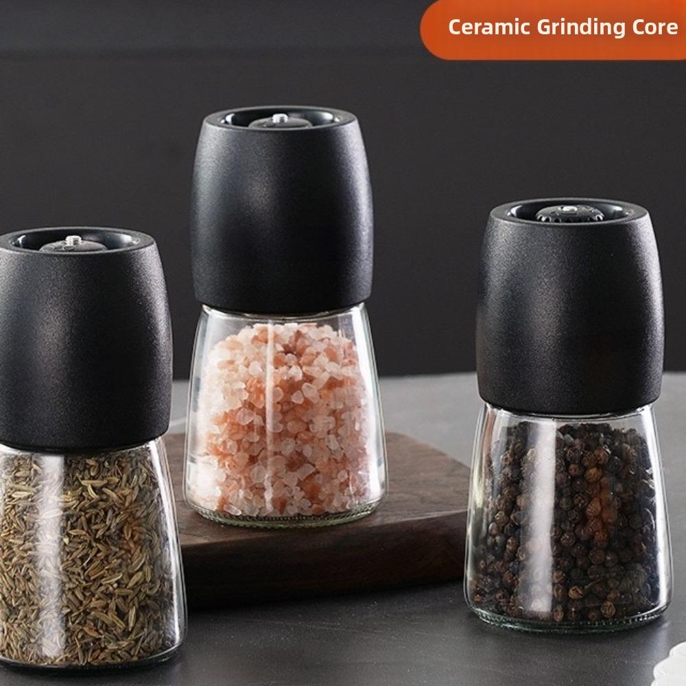 Glass Body Pepper Grinder Large Capacity Handheld Pepper Mill Mini Spice Mill Kitchen Mill