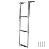 3‑Step Deck Ladder Telescoping Folding Boarding Platform Stair 304 Stainless Steel Boat Ramp