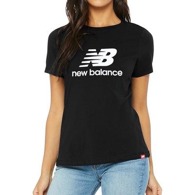 New Balance Новая футболка Val Nb EssenTial Graphic из хлопка с коротким рукавом Черная wT91546 Bk