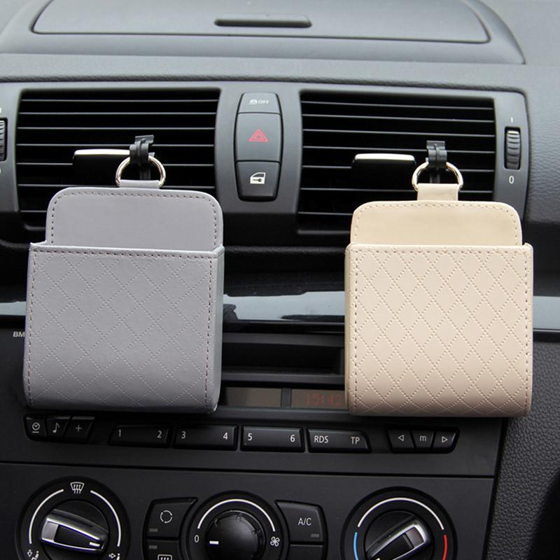 Car Storage Bag Air Vent Dashboard Tidy Hanging Storage Organizer Box Glasses Phone Holder Storage Organizer Car Accessories
