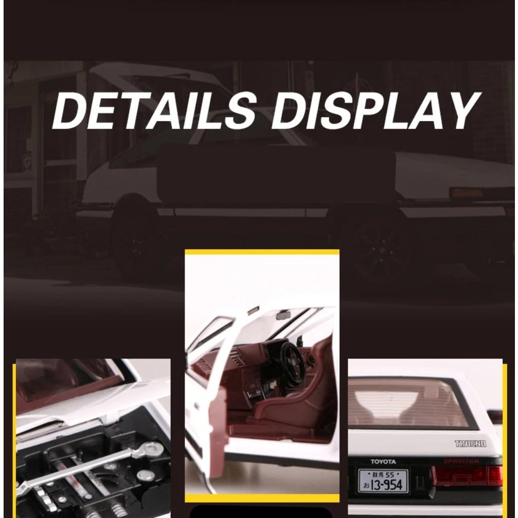 1/20 Кино Автомобиль INITIAL D Toyota AE86 Сплав Модель Автомобиля Литье под Давлением и Игрушечные Транспортные Средства Металлическая Модель Автомобиля Симуляция Звук Свет Игрушка Подарок