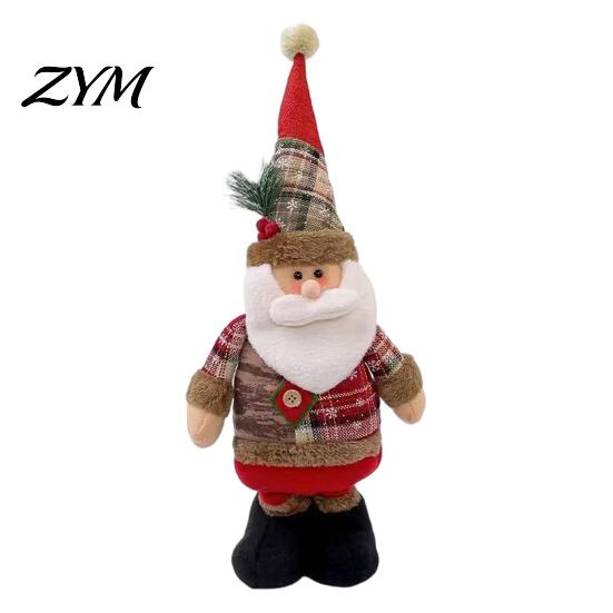 Christmas Gift for Kids Friends Retractable Leg Plush Doll, Santa Snowman Elk Figures with Holiday Souvenirs Family Adjustable Long Legs Tabletop Home
