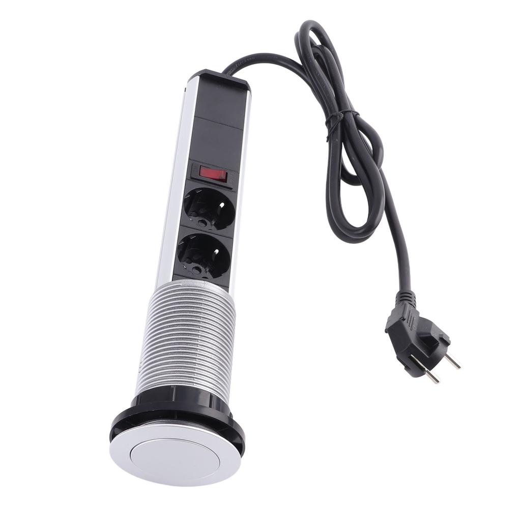 Выдвижная розетка с 3 вилками европейского стандарта и USB-розеткой из алюминиевого сплава, встроенной в столешницу, розеткой переменного тока