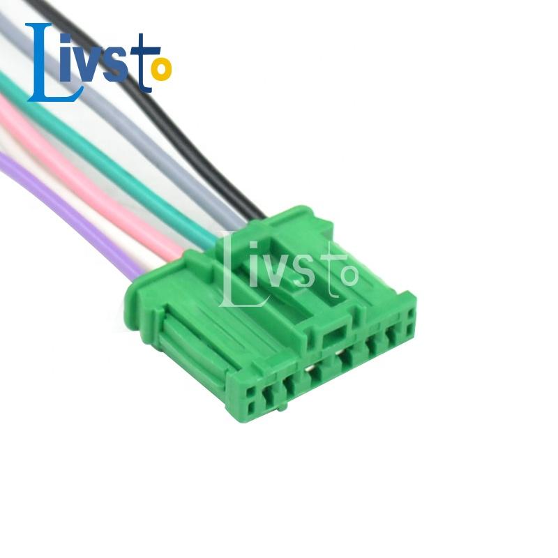 6 Pin Automotive Wire Harness with Pure Copper Conductor PVC Jacket IP67 Rated 600V-Green Connectors DJ7068K-1.5/2.8-21