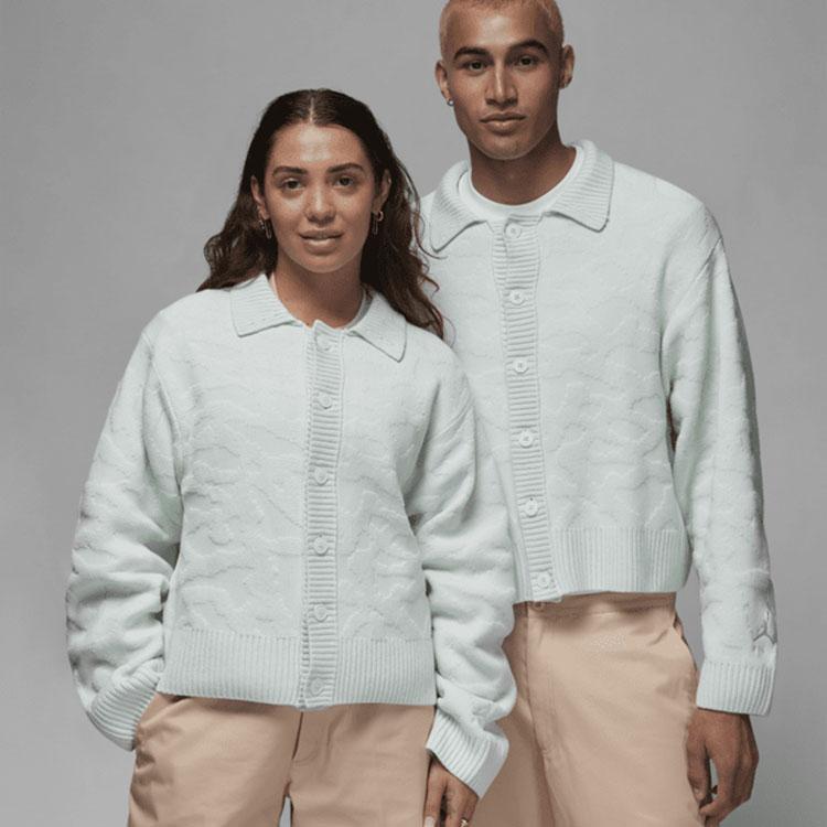 Jordan XJ Balvin FW23 Совместный кардиган из чистой шерсти, свитер унисекс, топы мятного цвета FJ6146-394