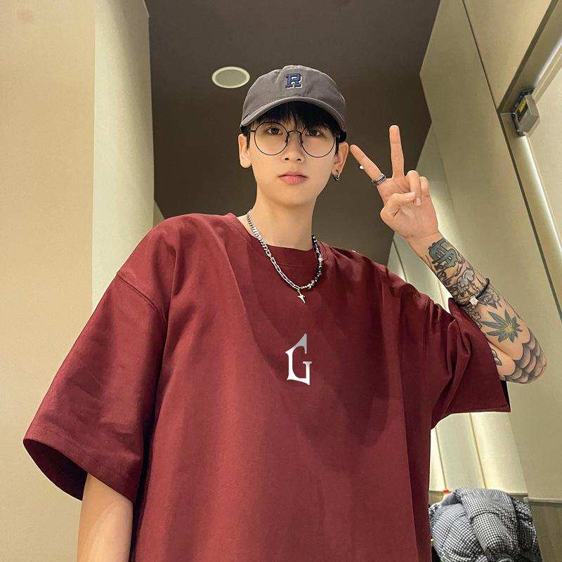 Мужская летняя 2023 футболка оверсайз с коротким рукавом в стиле стритвир