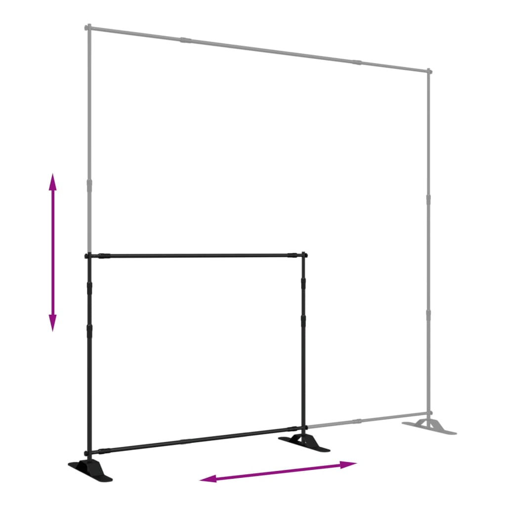 Vidaxl Stojaki Do Tła, 2 Szt., Czarne, 254X243 Cm, Stalowe