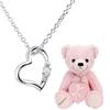 Ожерелье в форме сердца из натурального бриллианта, плюшевый мишка, набор плюшевых игрушек, голубой лунный камень, розовый медведь [Sears] для женщин 1491-tdt-01-p6