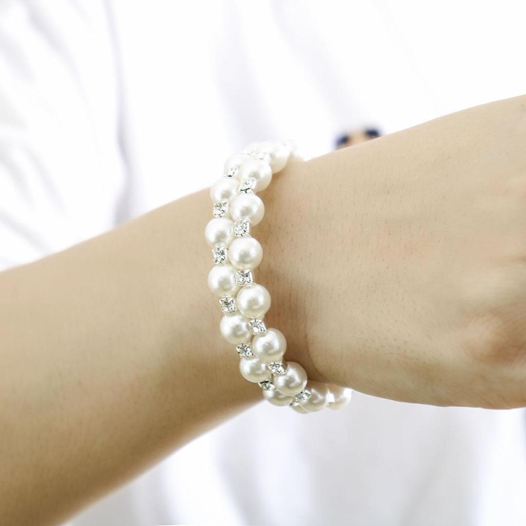 Rhinestone Pearl Bracelet for Girls - Children's Wristband Jewelry