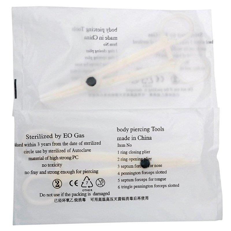 20 шт./лот Pro наборы для пирсинга прокол с ухом, носом, бровями, плоскогубцы, зажим для пирсинга, сталь