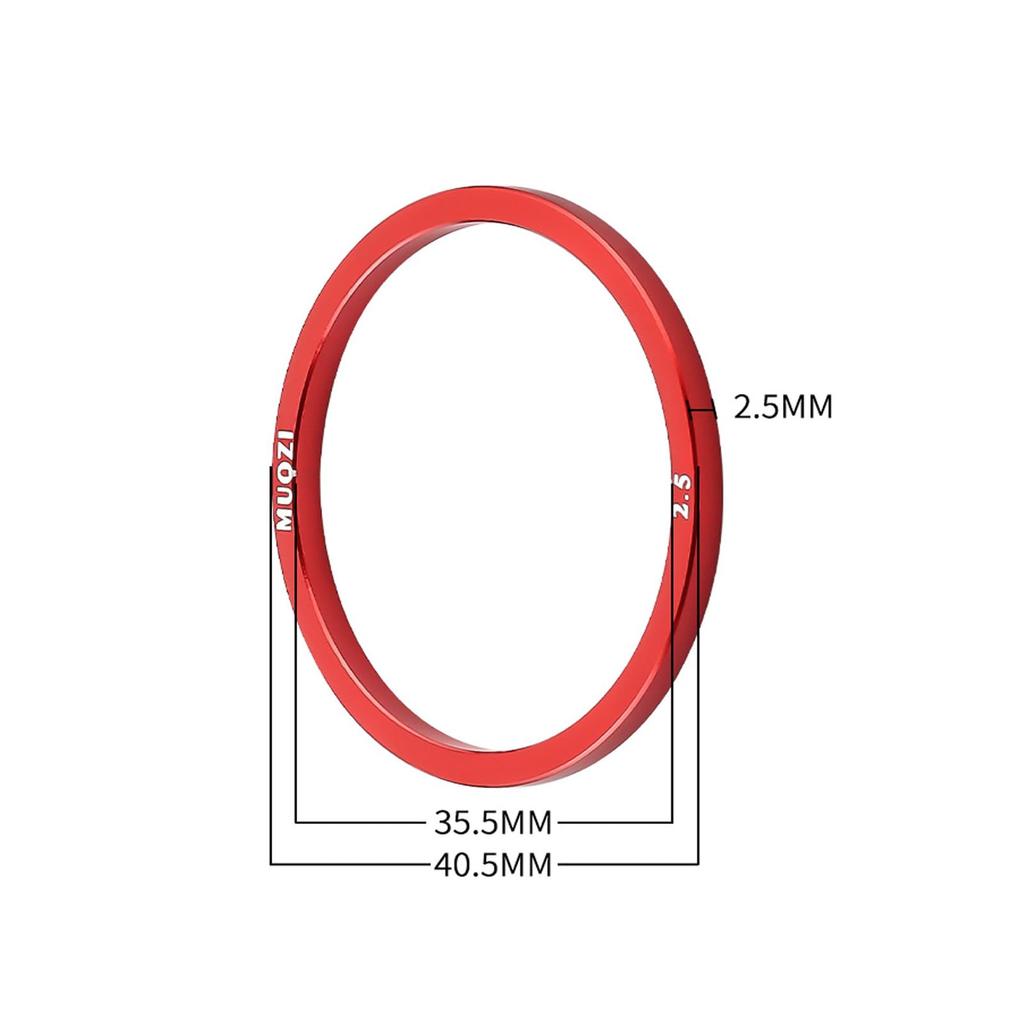 5 Pieces Bicycle Washer Set Cassette Hub Sprocket Gasket Flywheel Hub Aluminum Alloy Spacer for BB68 BB73 BB90 BB92 Inner Diameter Thickness (Red,