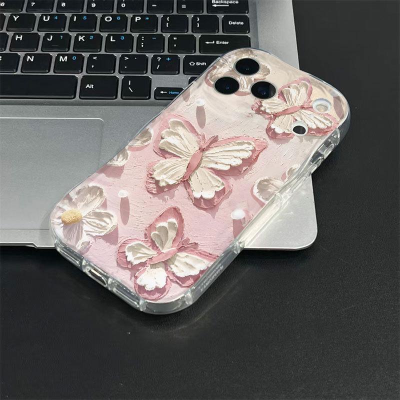 Масляная живопись Бабочка Чехол для iPhone для iPhone 17, 16 Pro, 15 Pro Max, 14, 13 - Европейская/Американская Девичья Мода.