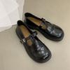 Flat Bottom Mary Jane Single Shoes Female Retro Small Leather Shoes Shallow Mouth Solid Color Simple Women Shoes Autumntime