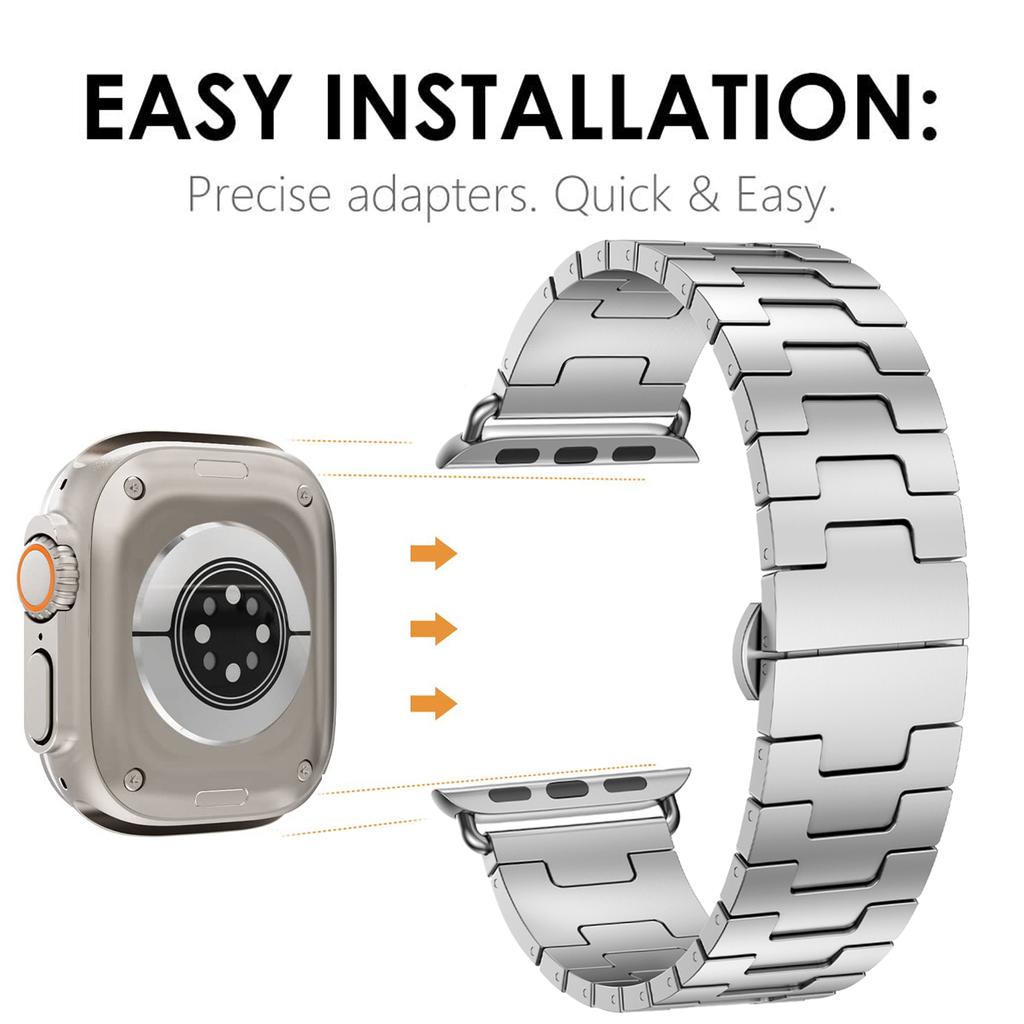 Ремешок титанового цвета для Apple Watch Series 11 46 мм 42 мм, ремешок из нержавеющей стали H-образной формы, браслет для iWatch Ultra 3 2 49 мм 45 мм 40 41 мм SE3 44 мм