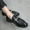 Мода Модные На Толстой Подошве Деловые Кожаные Мужские Туфли Бренд Удобные Классические Лоферы Итальянский Стиль Элегантные Повседневные Кожаные Туфли