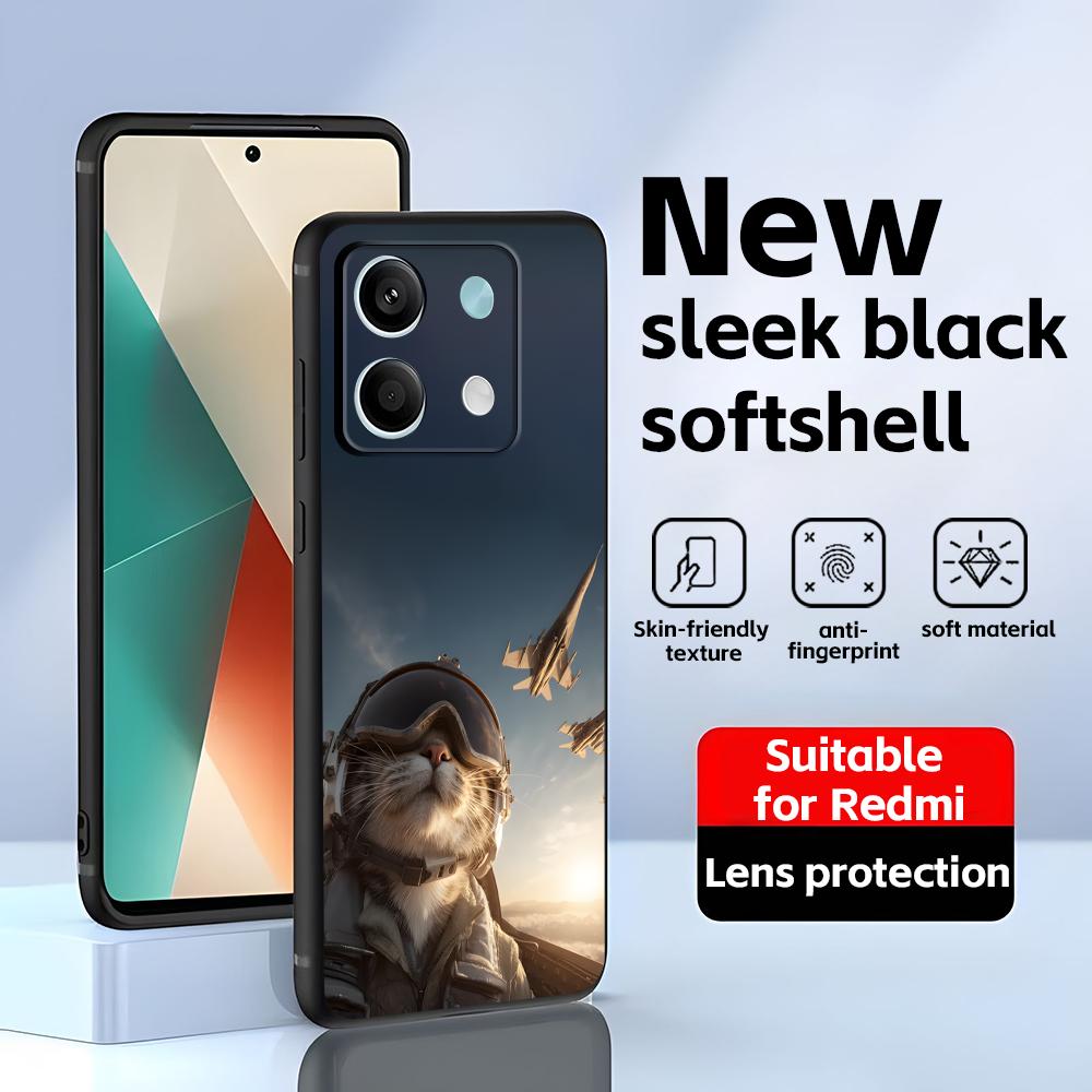 Смешные кошачьи мемы Чехол для телефона Для Redmi Note 14 13 12 11 Pro Plus S 5G 14C A3 Мягкий черный чехол для телефона