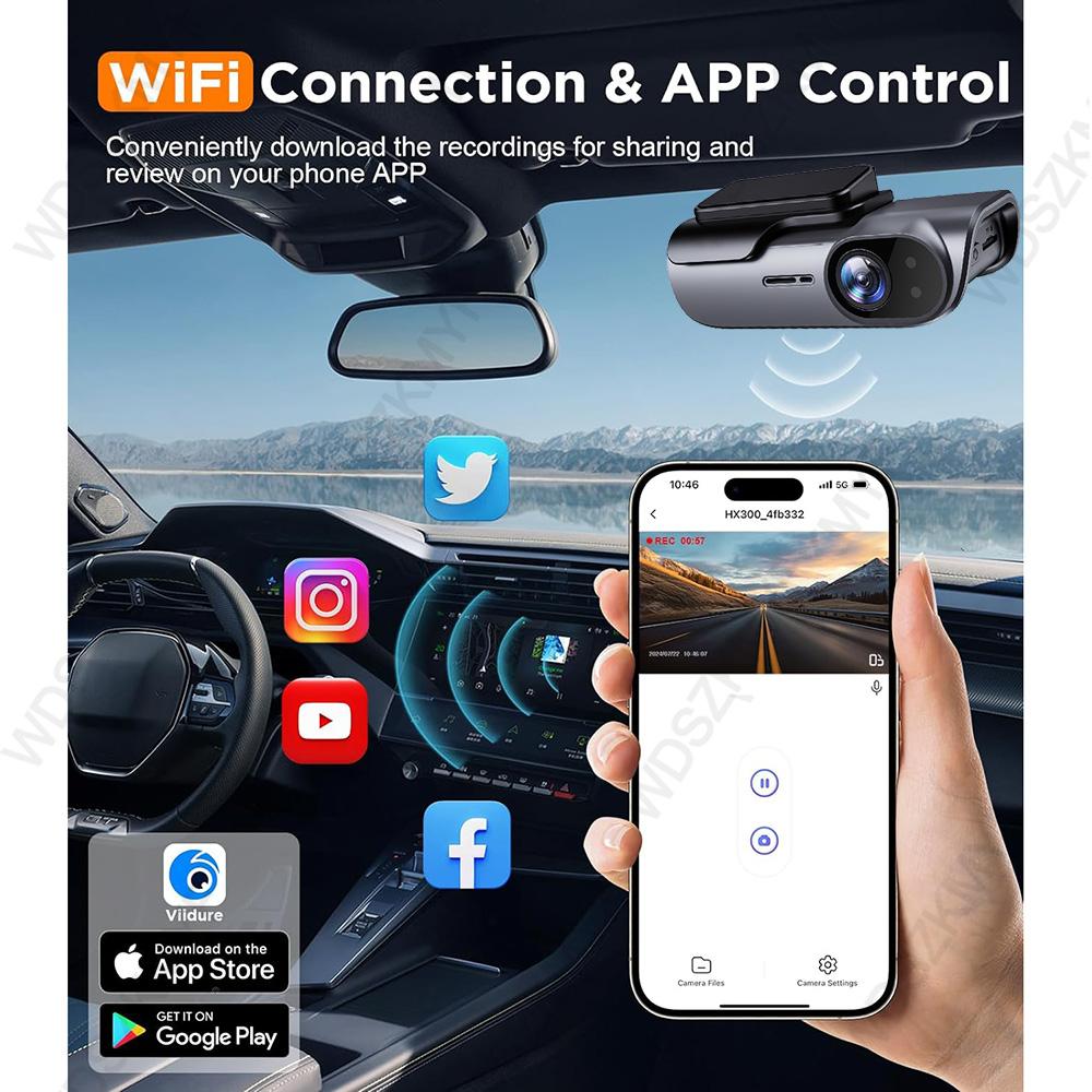 НОВЫЙ UHD 4K WIFI DashCam Видеорегистратор ночного видения Черный ящик Автомобильный видеорегистратор Камера Видеорегистратор Автоматическая поддержка G-сенсора Круглосуточная парковка