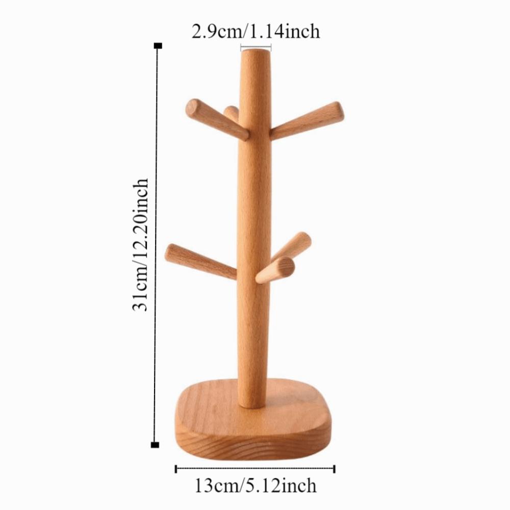 6 Hooks Mug Hanging Display Rack Tree Shape Tabletop Drinkware Shelf Tea Cups Drainer  Cafe Use