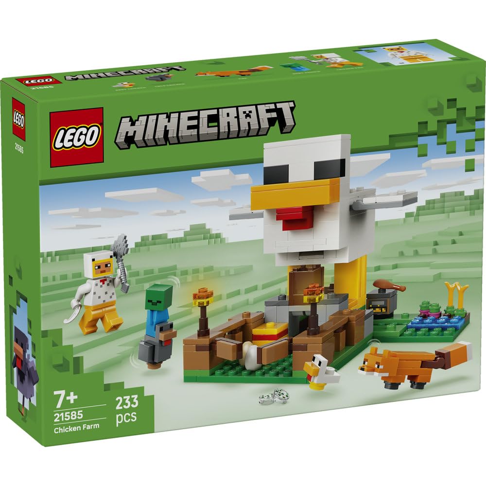 LEGO Minecraft Chicken Farm Toy - Birthday Present, Building Blocks, for Girls, Boys, Children Ages 7, 8, 9, Elementary School Students, Game, Home De