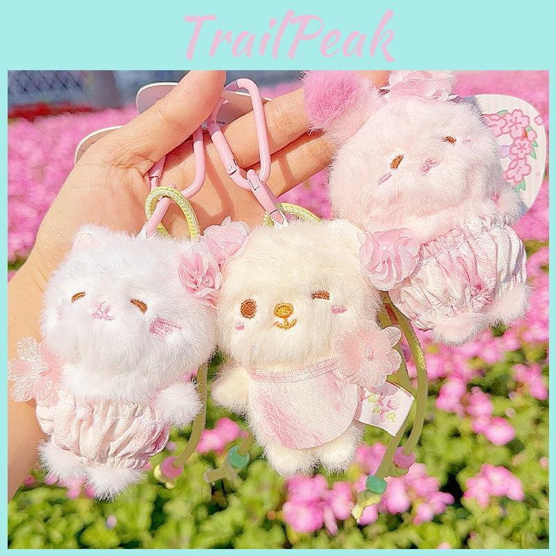 Cherry Blossom Bear Rabbit Cat Plush Keyring For Teen Girls And Collectors