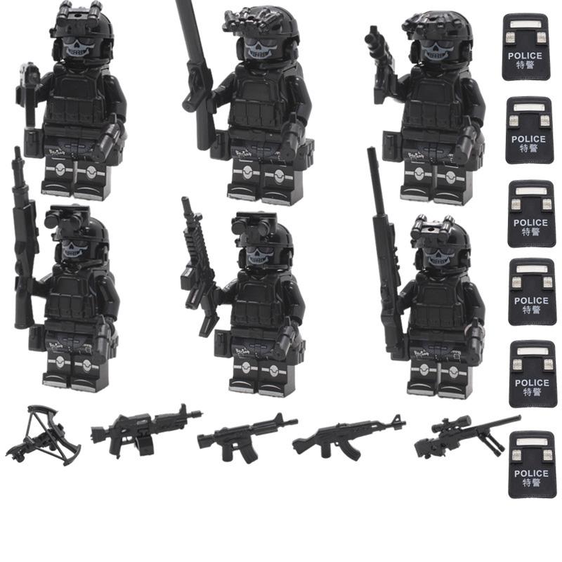 SWAT Ghost Humanoid Dolls, Commando Special Forces Army Soldier Mini Figures Police Weapon Building Bricks Toys, Детские игрушки, Персонаж мультфильма
