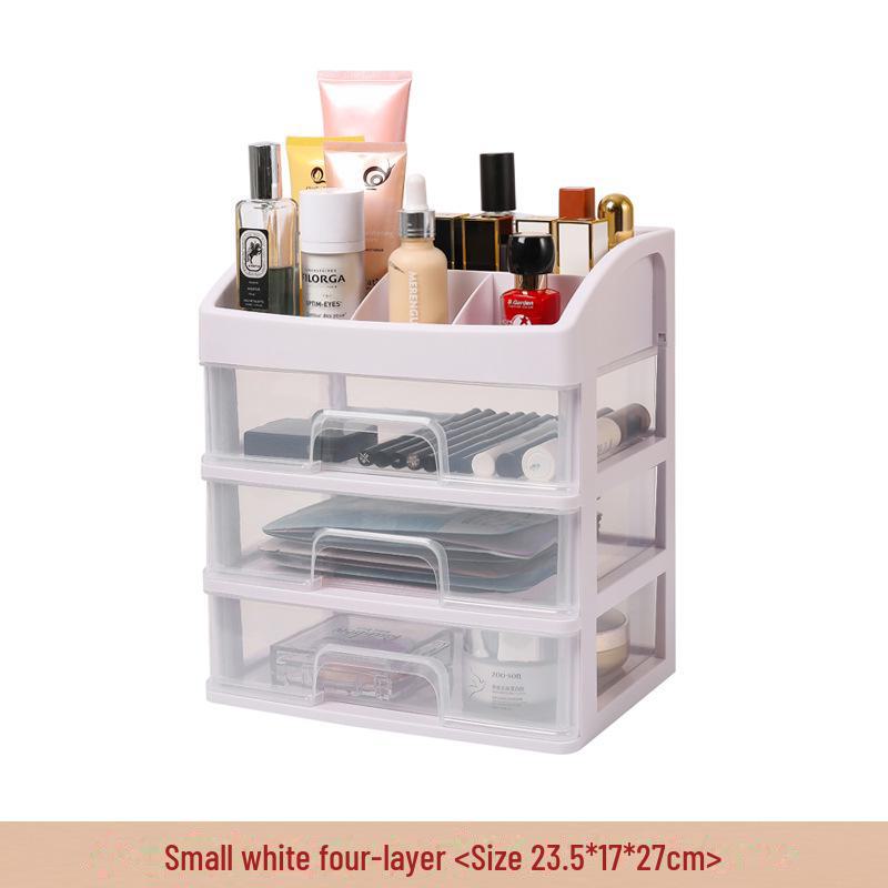 Multi-Layer Clear Drawer Cosmetic Storage Box - Dustproof & Compact Design