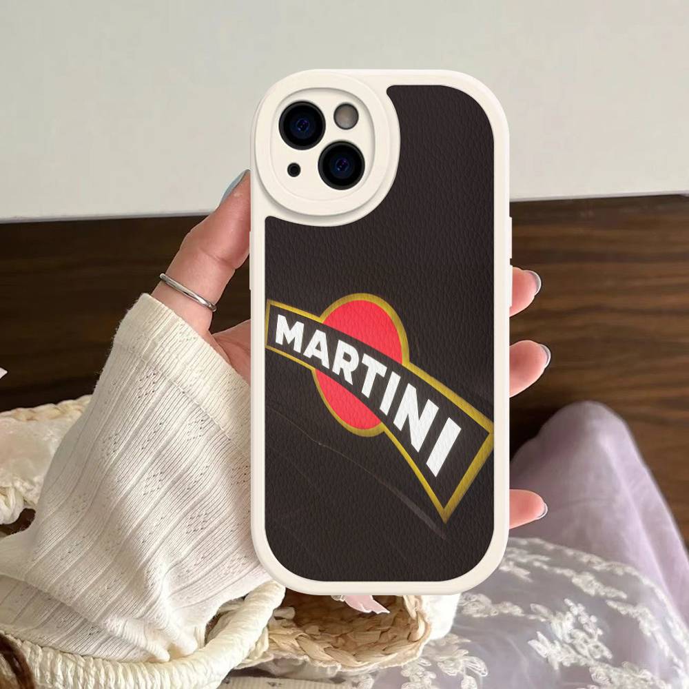 M-Martini Racing Горизонтальная полоска Для IPhone 16 15 14 13 12 11 Pro Max Plus Ударопрочный кожаный мягкий чехол для телефона