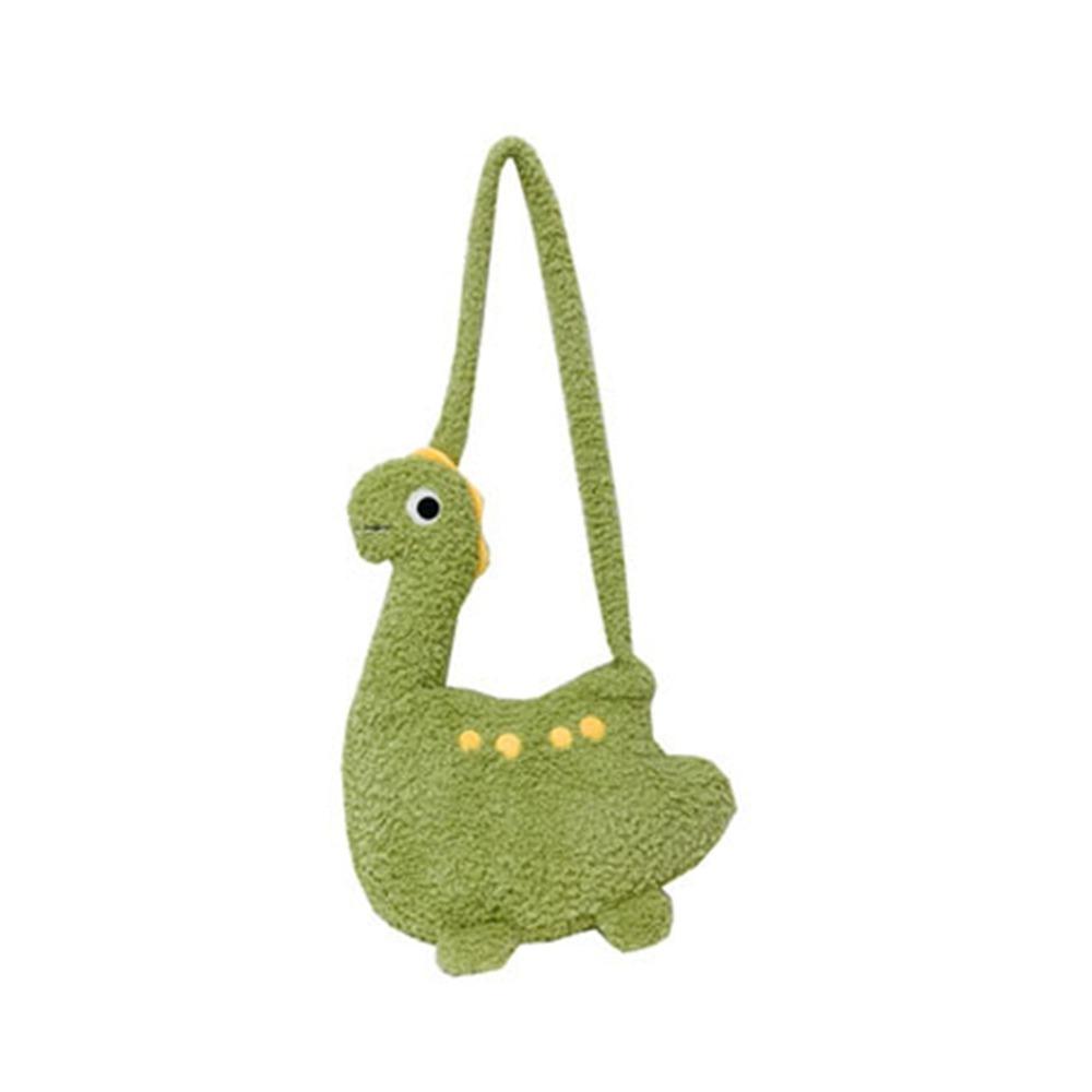 Zipper Cartoon Crossbody Bag Solid Color Shoulder Bags Lightweight Long Neck Dinosaur Bag Girls
